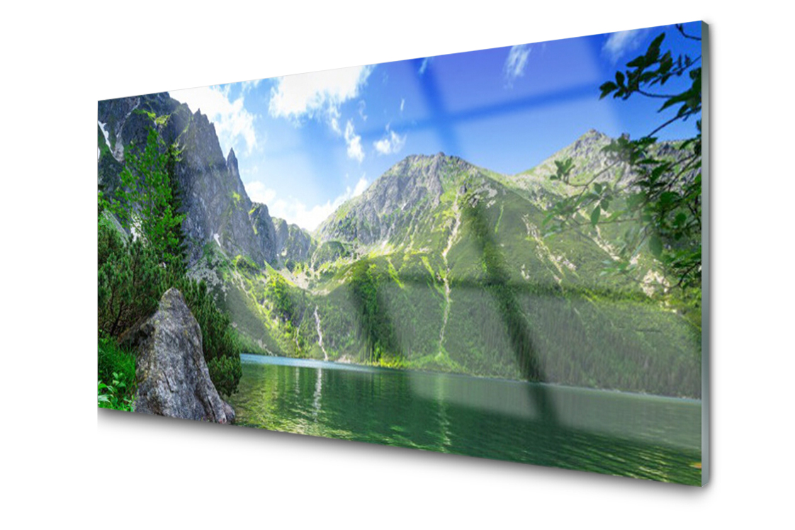 Sklenený panel Doska Hora Jazero Príroda 100x50