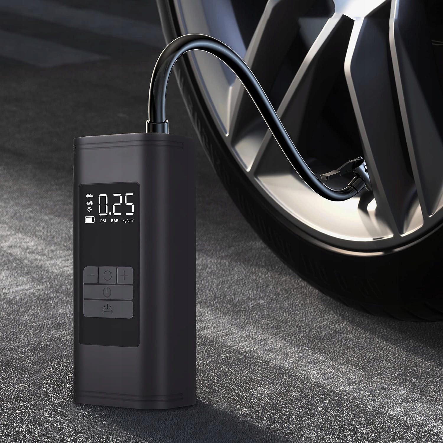 BEZPRZEWODOWY KOMPRESOR SAMOCHODOWY ROWEROWY LCD LED Marka bez marki