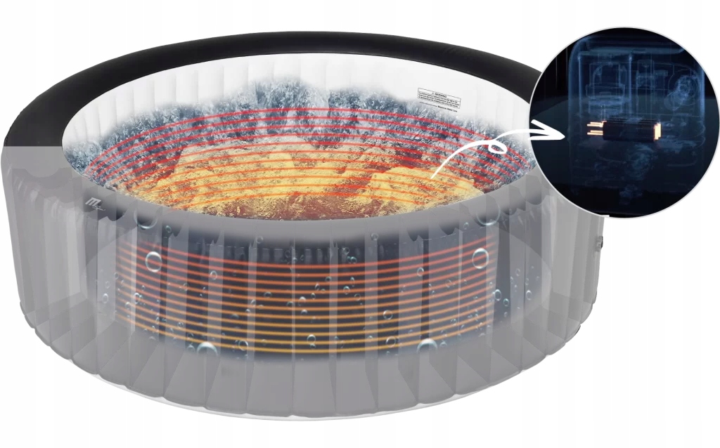 BASEN Z HYDROMASAŻEM 6 OSÓB DMUCHANE FERMO MSPA + BĄBELKI + PILOT Liczba dysz 164