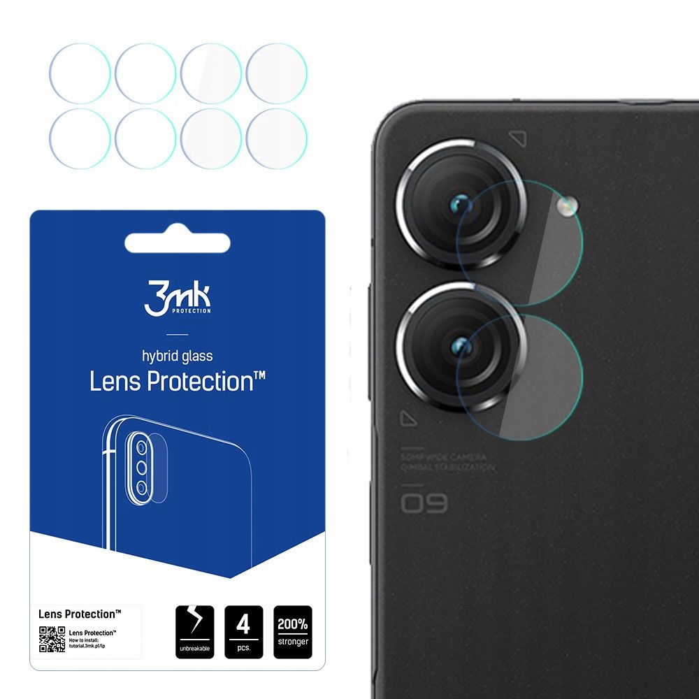 4x Szkło na obiektyw aparatu do Asus Zenfone 9 3mk Lens Protection