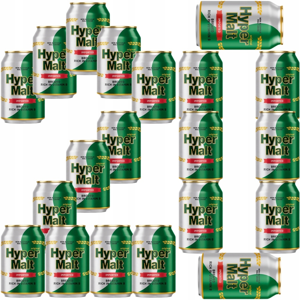 Nealkoholický sladový nápoj 0% Non Alcoholic Malt Drink 20x330ml Hyper Malt
