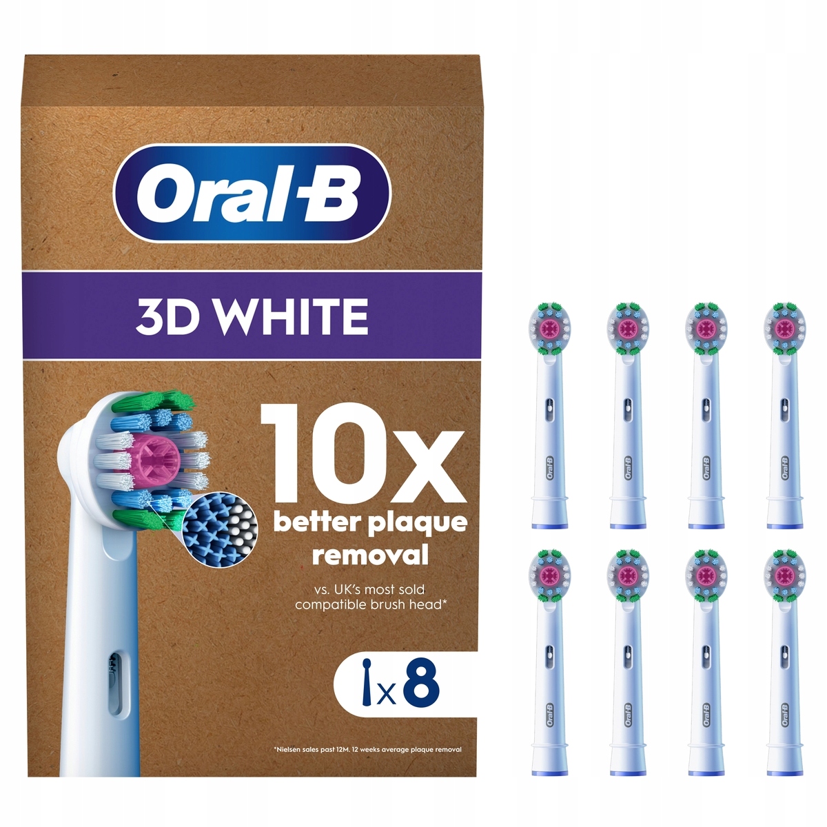 Oral-B Pro 3D White Końcówki do szczoteczek elektrycznych, 8 szt.