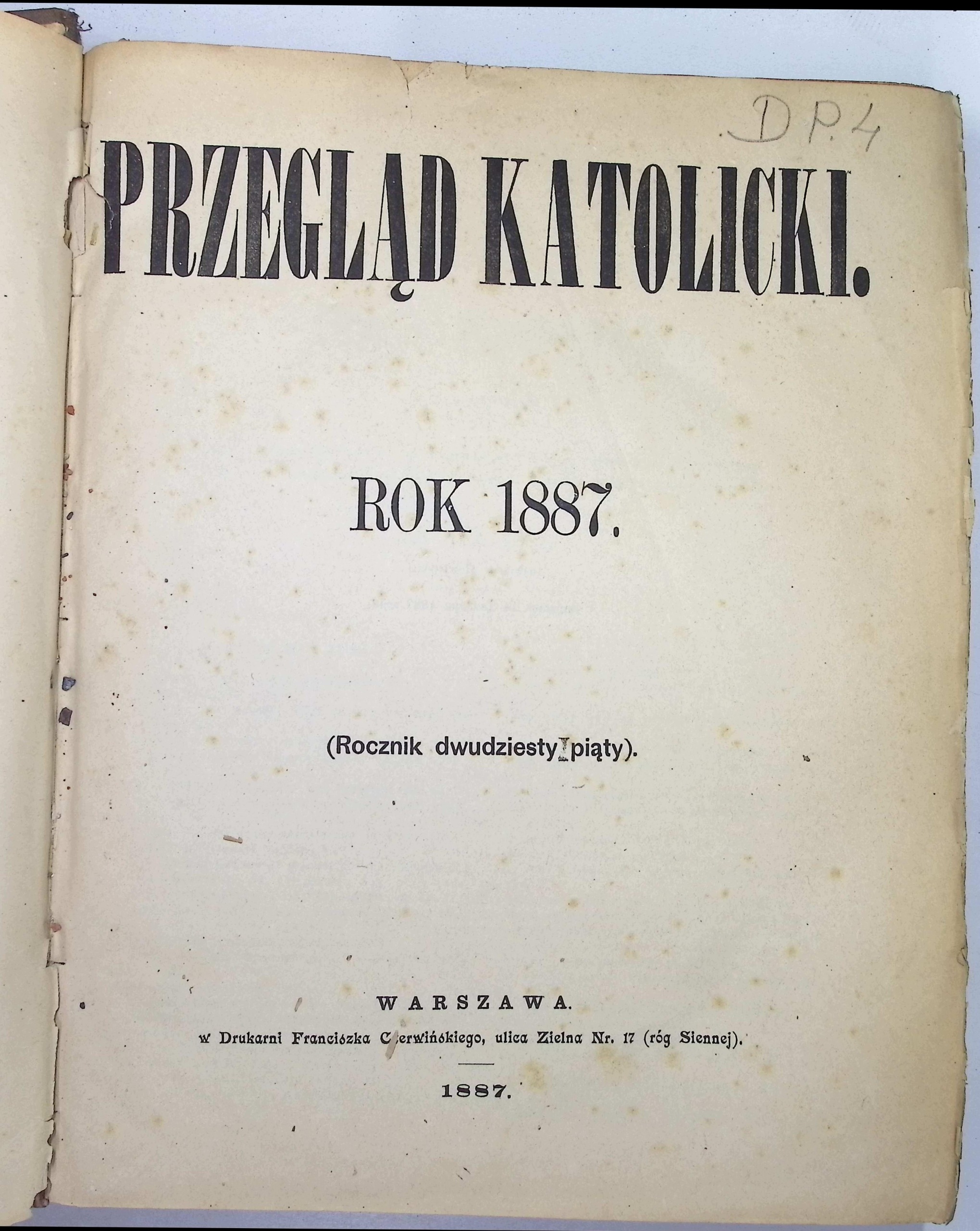 Przegląd Katolicki. Rok 1887