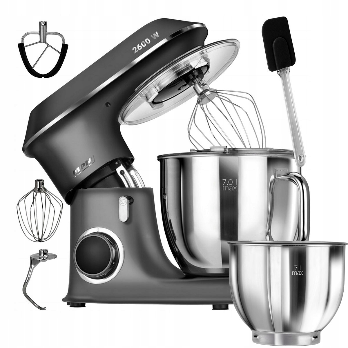 Wielofunkcyjny Robot Kuchenny Mikser Planetarny Mpm MRK-20 2600W 2 Misy 7L