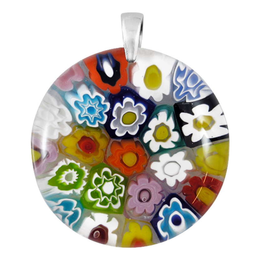 Dámský přívěsek Harf vícebarevný sklo murano kolečko