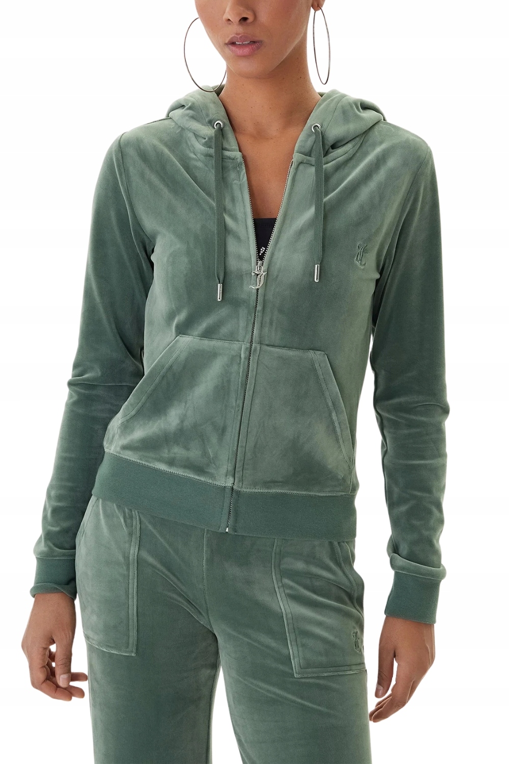 Juicy Couture Zelená mikina Gold Robertson Hoodie S