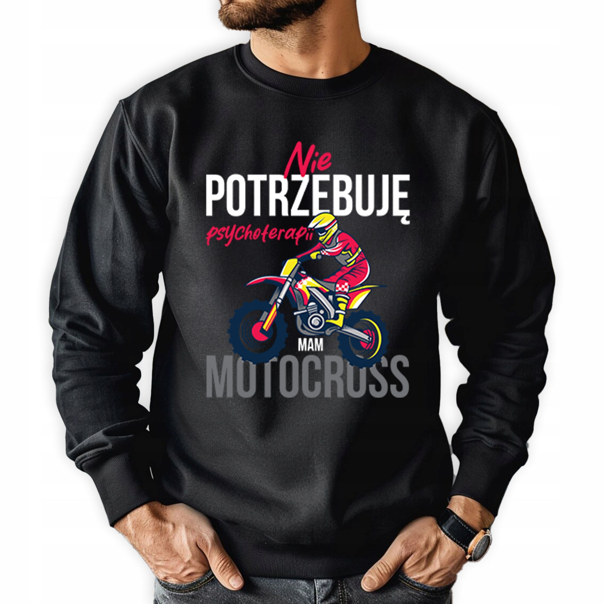 Pánská Mikina černá pro motorkáře Enduro MotoCross Mám motokros Vel M