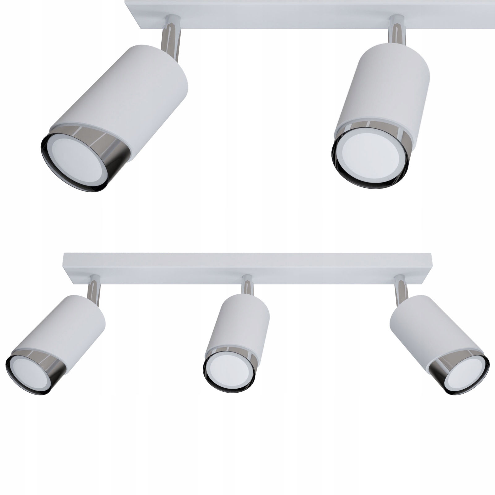 Moderná kovová stropná závesná lampa Bragi Biela Strieborná Loft 3xGU10