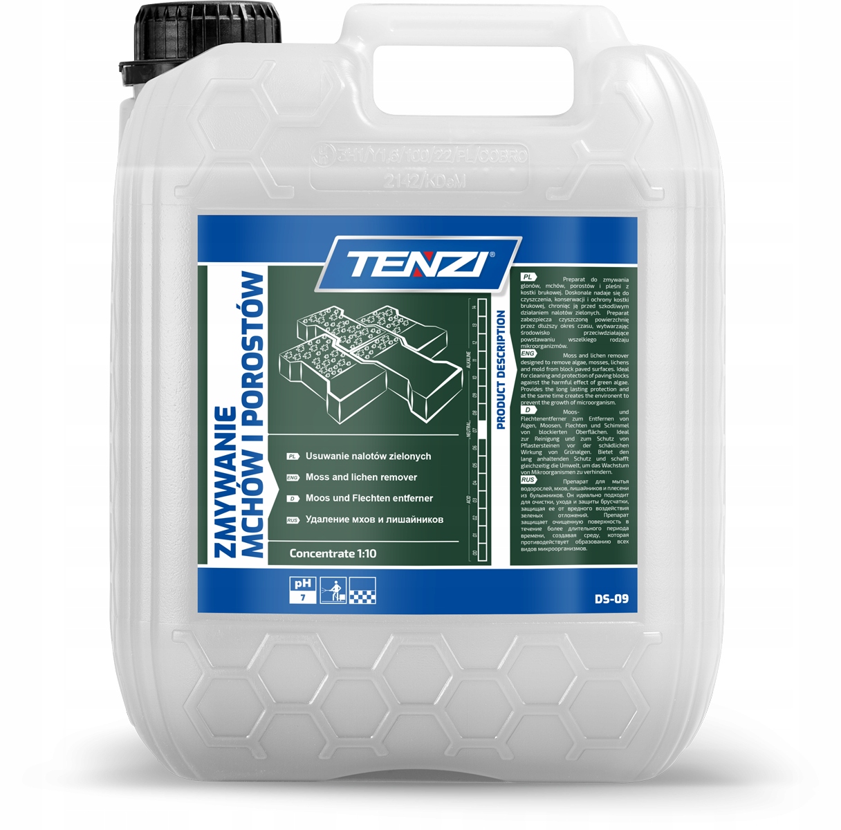 Tenzi Zmywanie Mchów Porostów usuwa zielone naloty Skuteczny koncentrat 5L