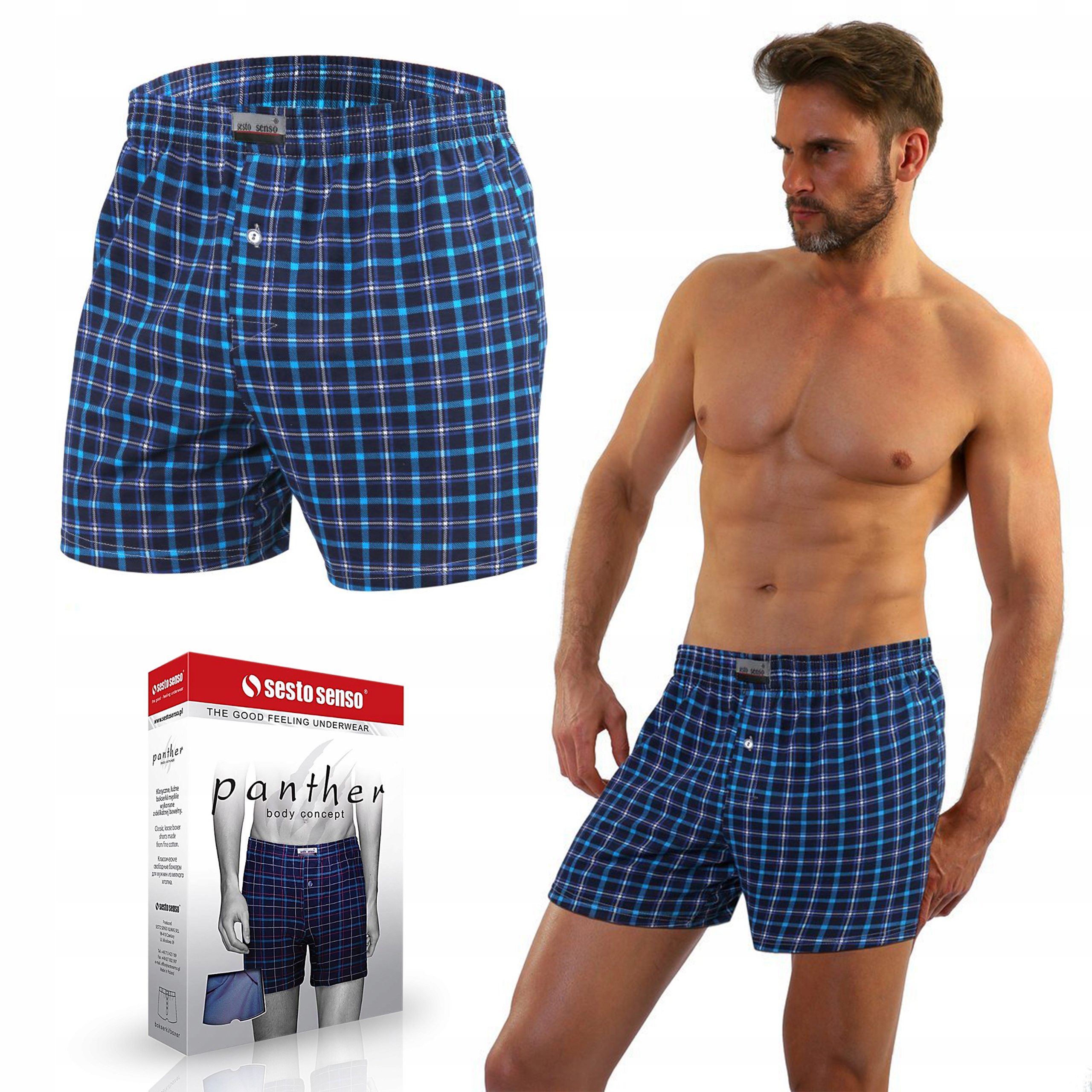 

Luźne Bokserki Sesto Senso Panther Wzór 2, XL