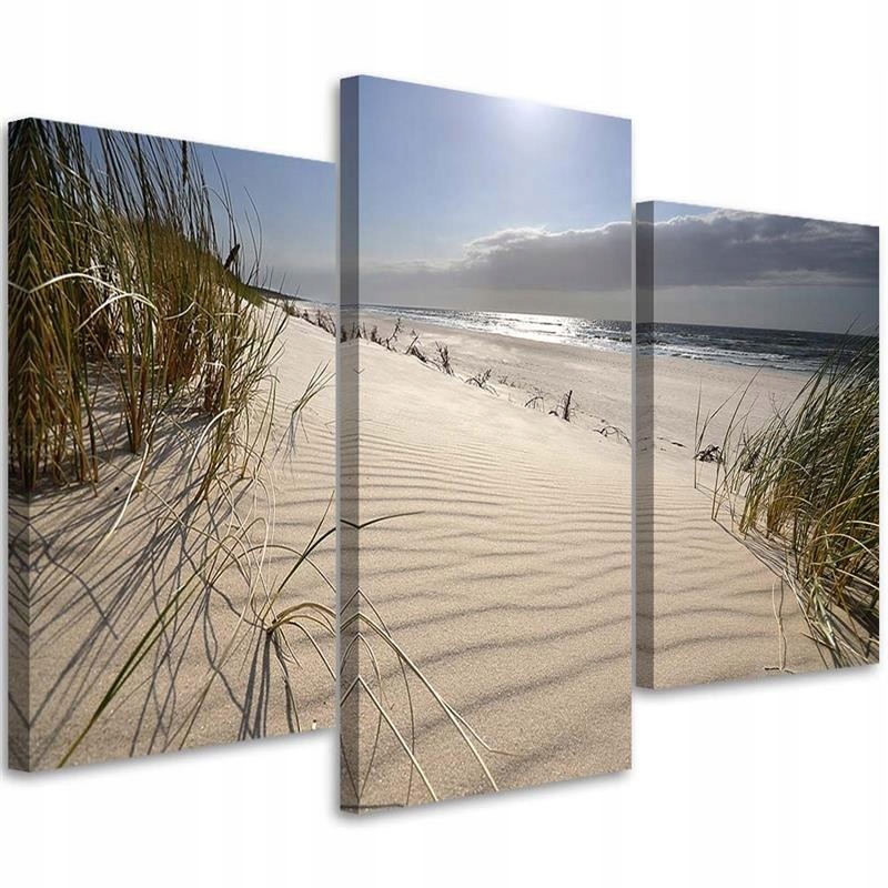 Triptyk Obraz Na Plátně Pláž Moře Duny 90x60