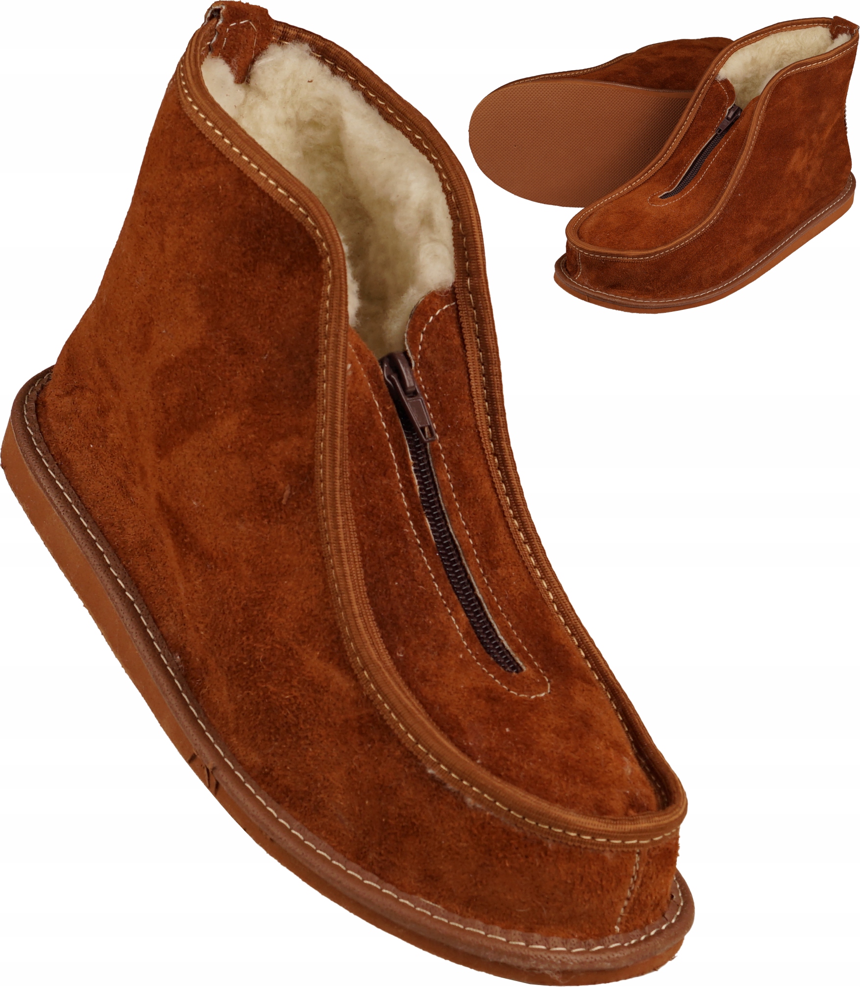 Tatranky Dámské Teplé Bamboše Valonky Zateplené Vlnou Semišová kůže 45