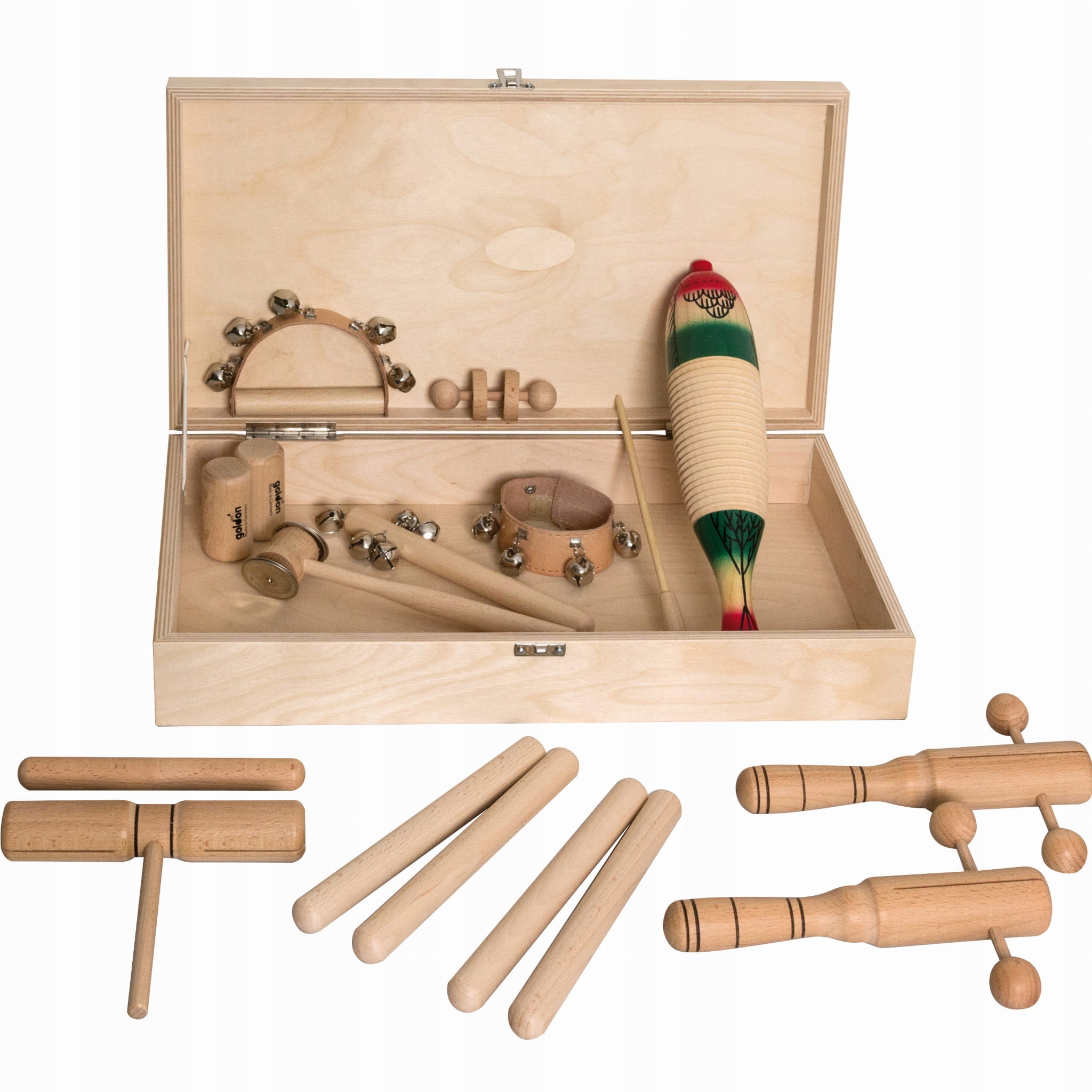 Goldon 30130 Rytmická sada 3 v dřevěné krabičce
