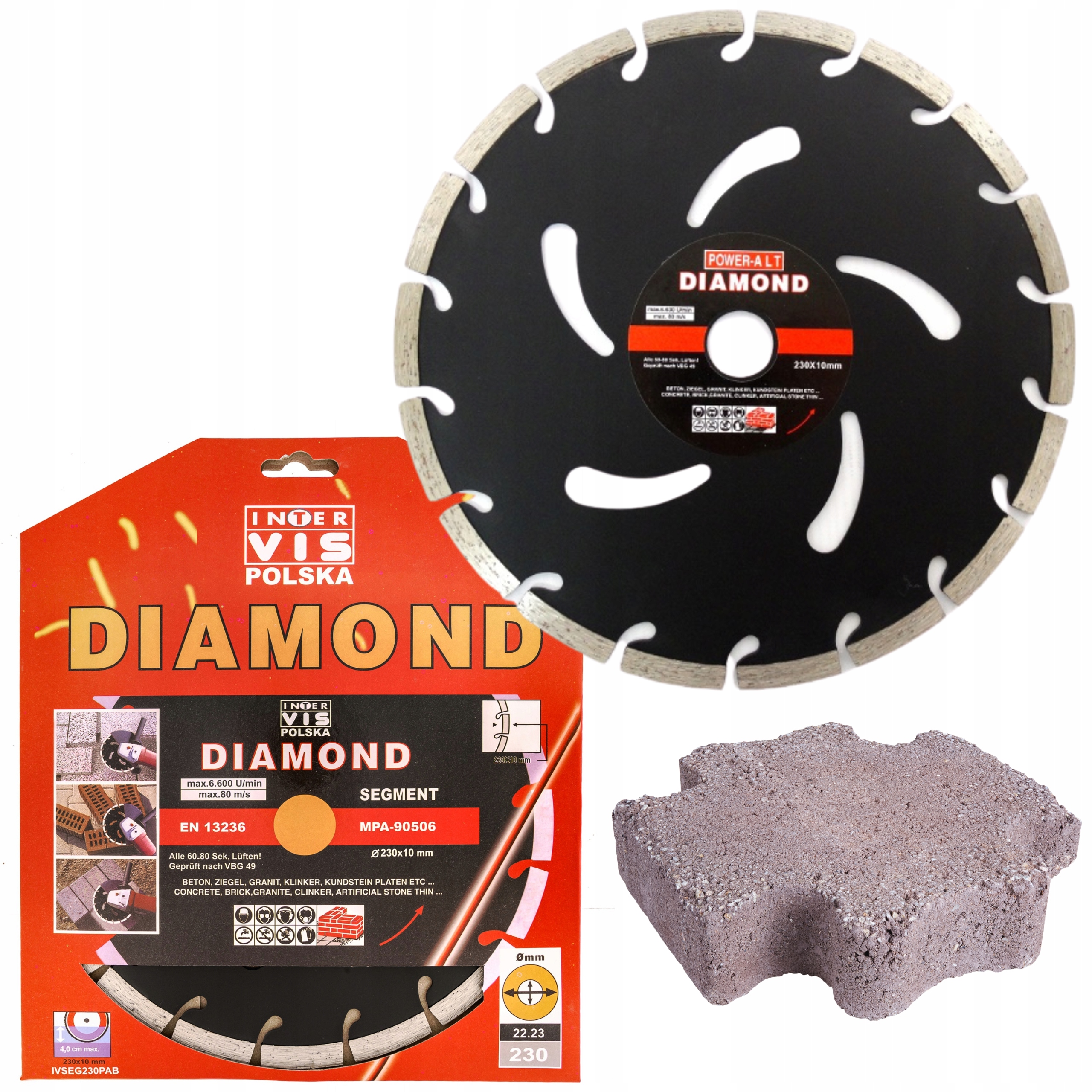 Tarcza Diamentowa Tnąca Do Cięcia Betonu Kostki Segmentowa Inter-Vis 230x22