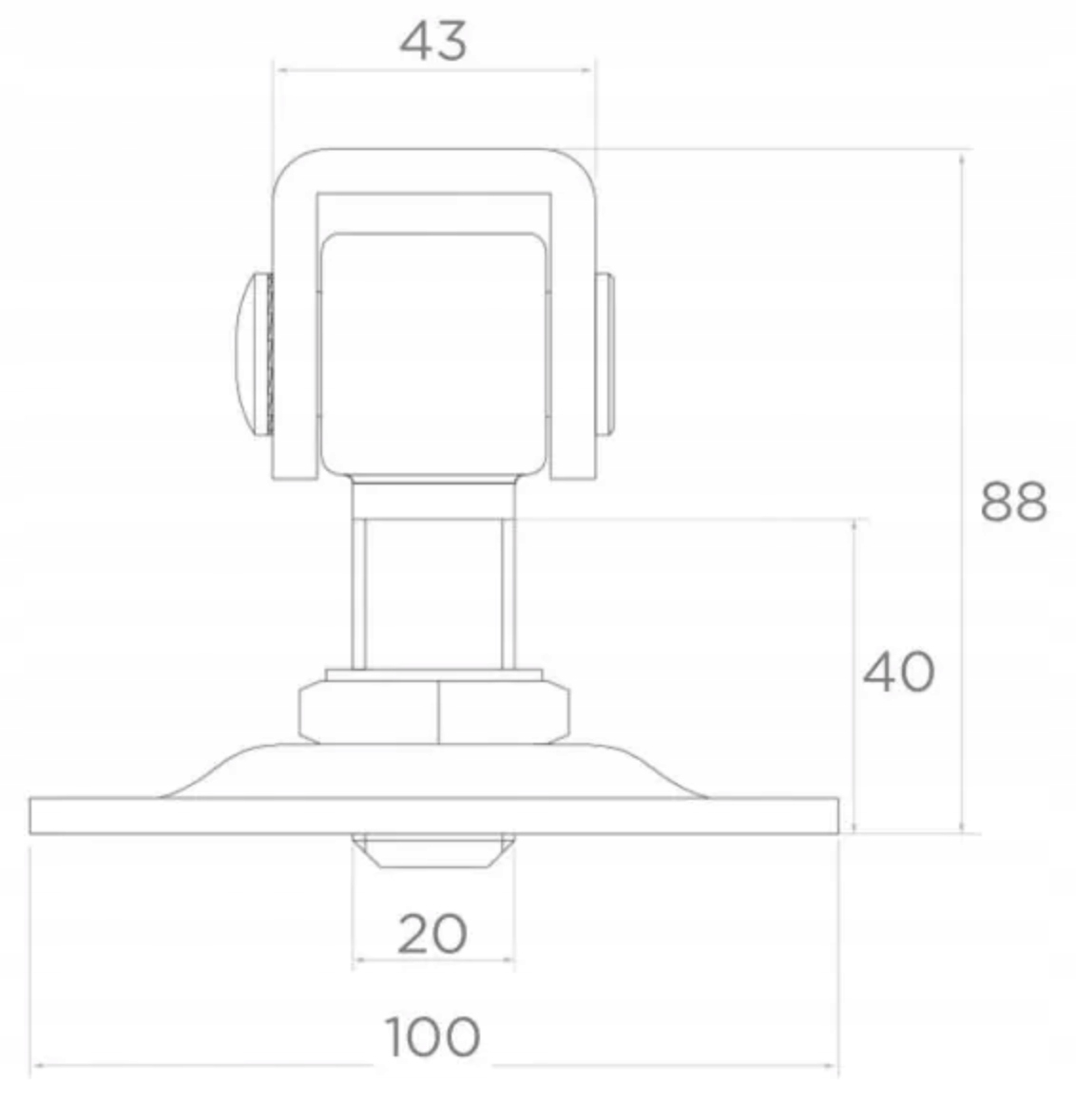 ZAWIAS REGULOWANY M20 Z SZYLDEM 100x100x4 4 SZT Rodzaj regulowany