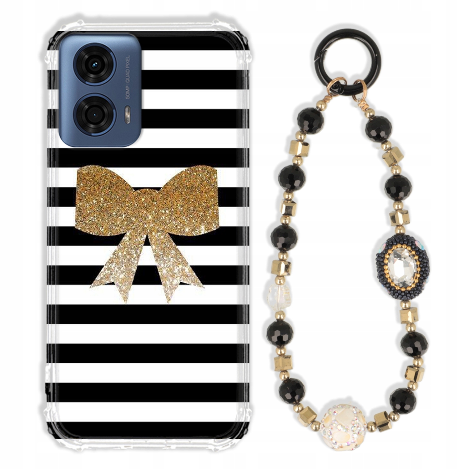 Puzdro Pre Motorola G24 Power Antishock Zirkóny Čierno Zlaté|odolné|silné