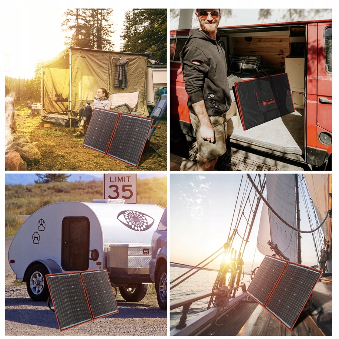 PANEL SOLARNY 110W FOTOWOLTAICZNY PRZENOŚNY SŁONECZNY KEMPINGOWY USB POWER Kod producenta 124212