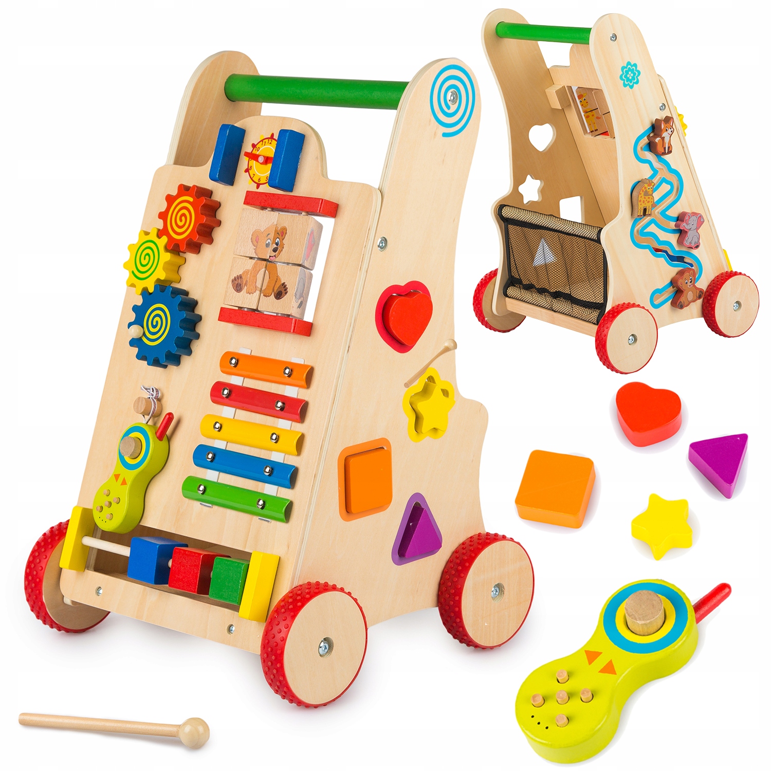 

Chodzik Pchacz Drewniany Sorter Edukacyjny Wózek