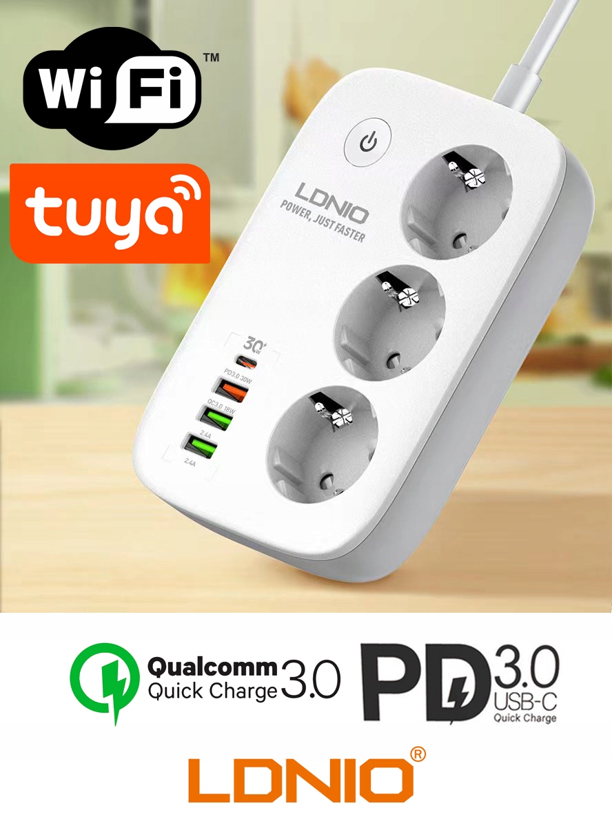Listwa zasilająca SMART WiFi USB TUYA QC3.0 PD LED Marka LDNIO