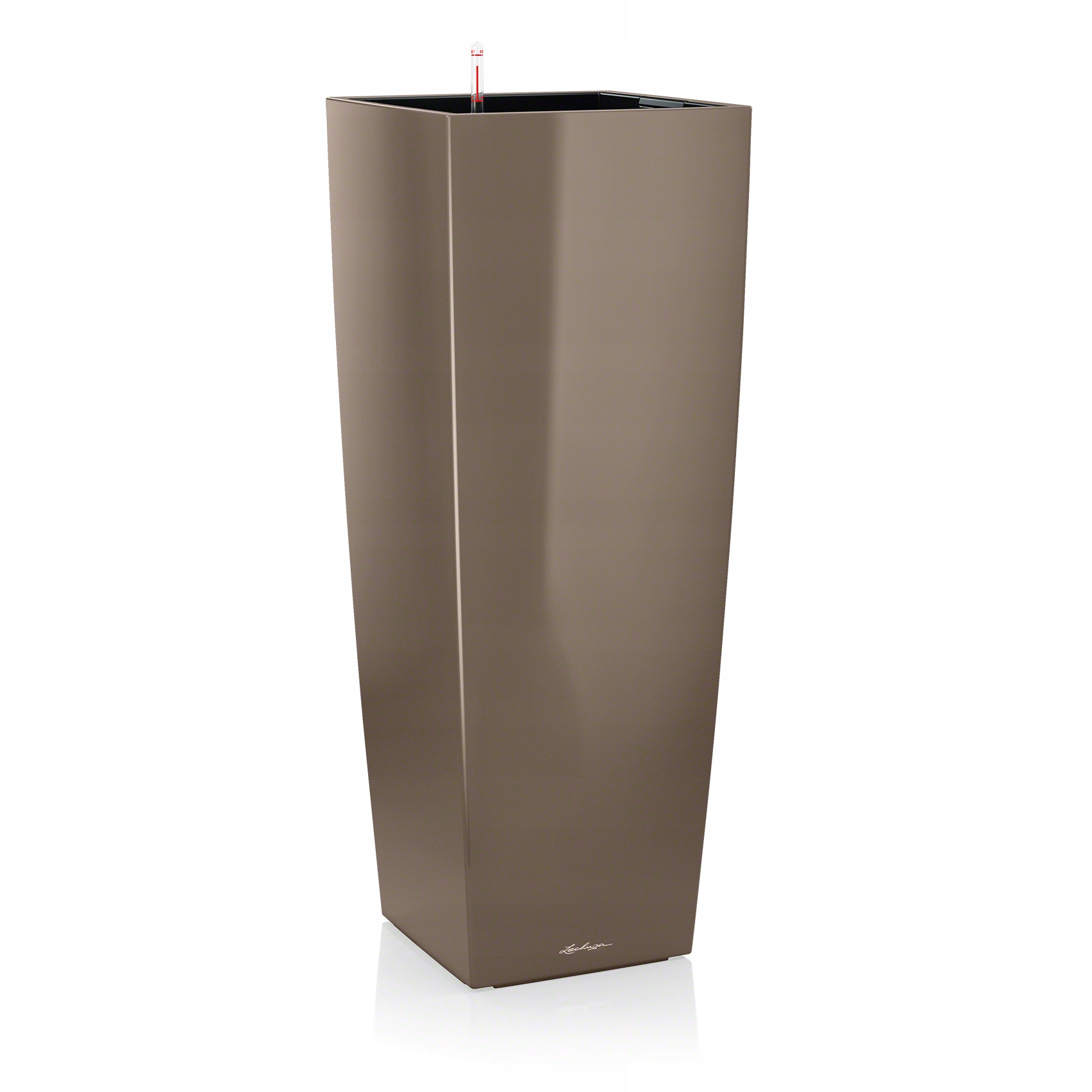 Donica Cubico Alto 40 taupe połysk Lechuza