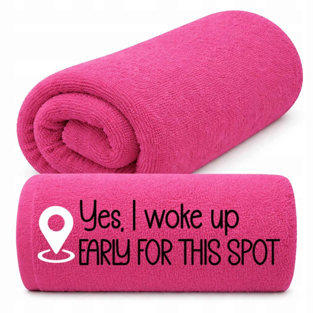 Osuška 50X100 Na Dovolenku, Mäkká, S Výšivkou, Fuchsia A Woke Up