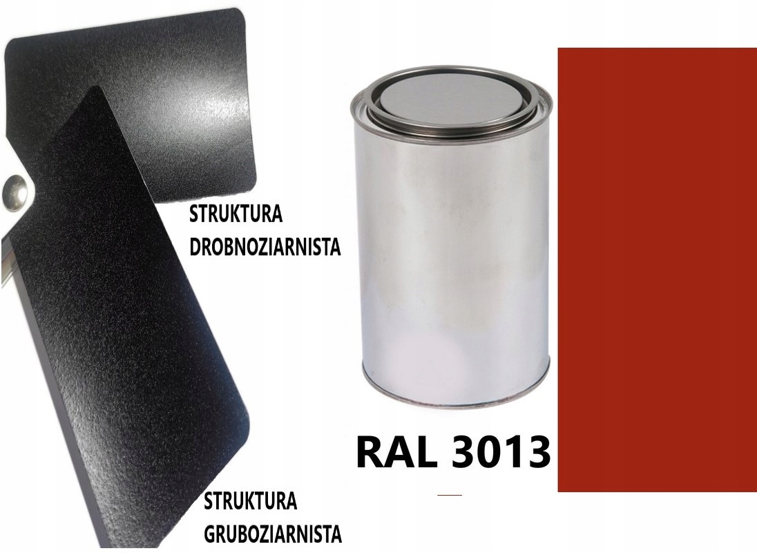 STRUKTURA GRUBOZIARNISTA RAL 3013 MAT 05-08 % DO PLASTIKU METALU AKRYL 1L