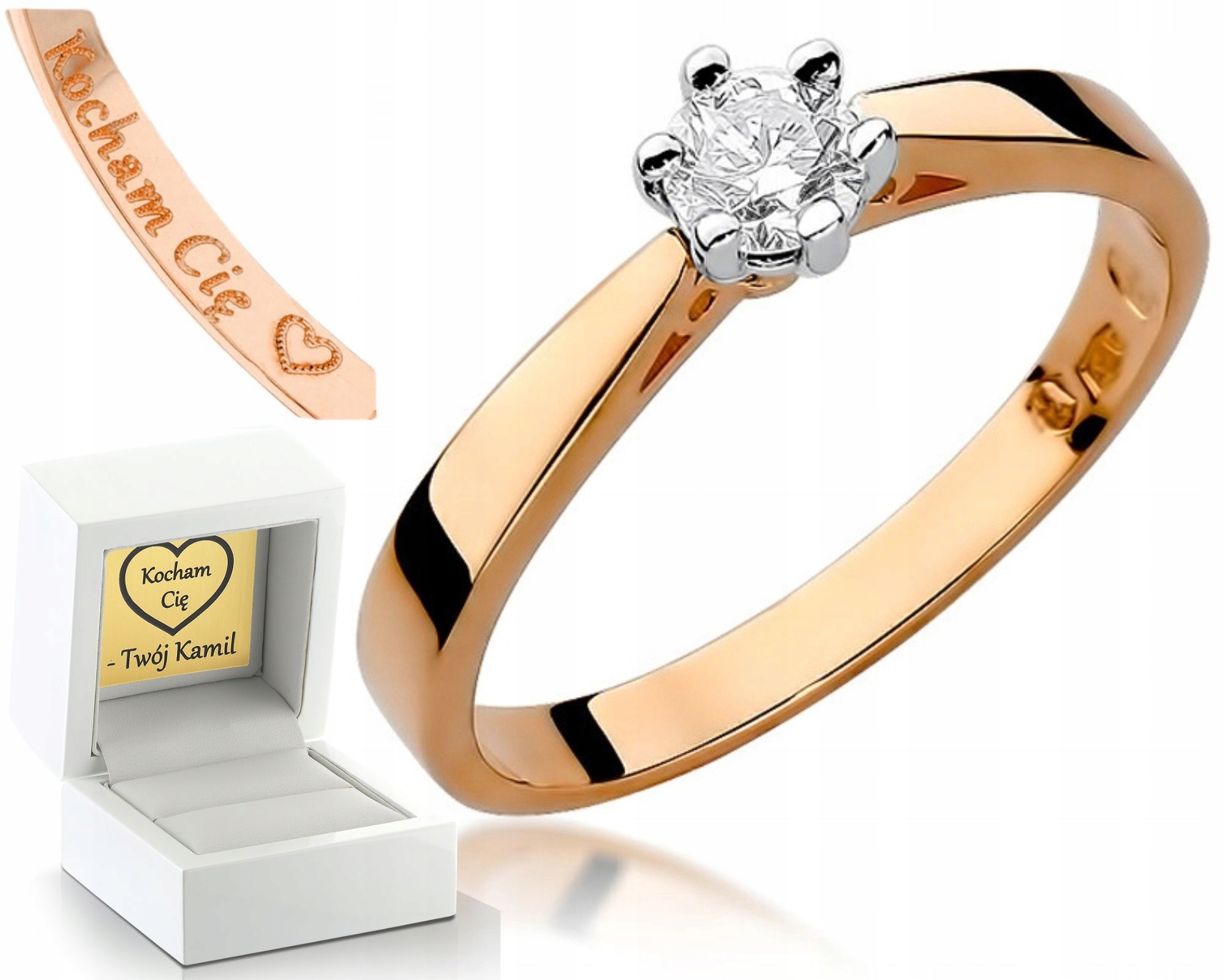 Prstýnek Z Růžového Zlata S Briliantem 0,30 Ct