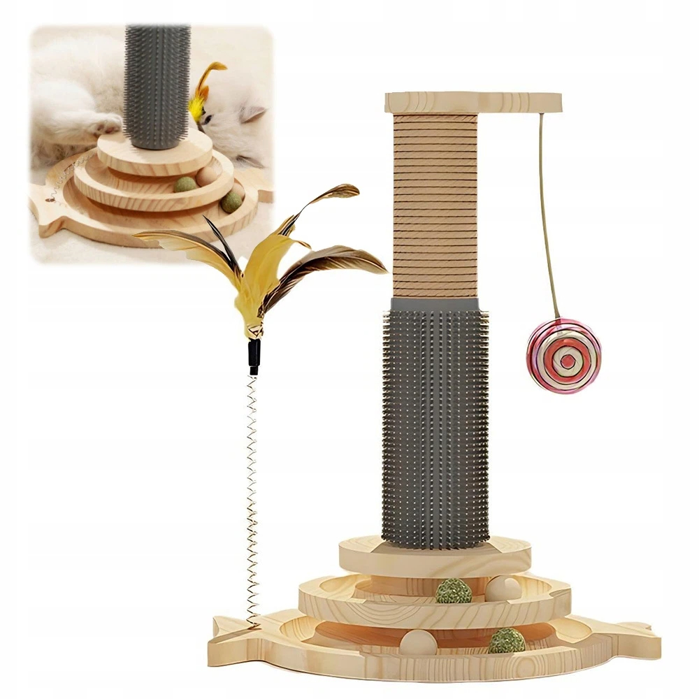 Levně Drapak Hračka Pro Kočky 5V1 Přírodní Materiály Škrabací Sloupek