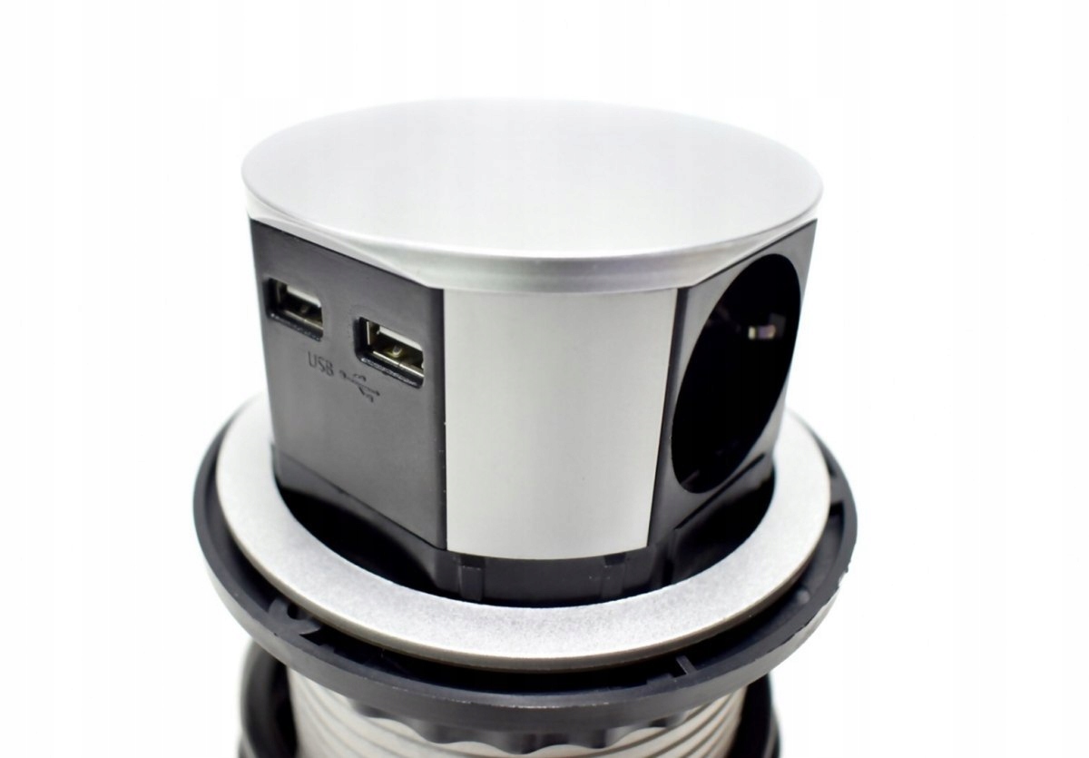 4-krotne gniazdo stołowe chowane z usb Marka Bituxx