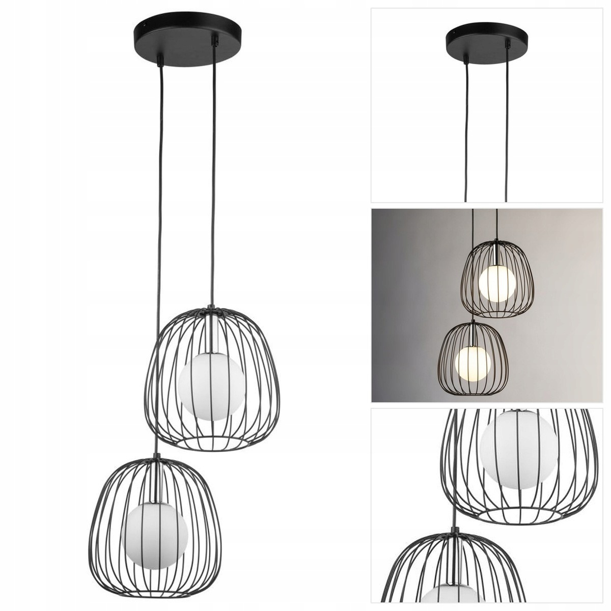 Černá závěsná lampa Bell, moderní, nastavitelná nad stůl Sigma Lighting