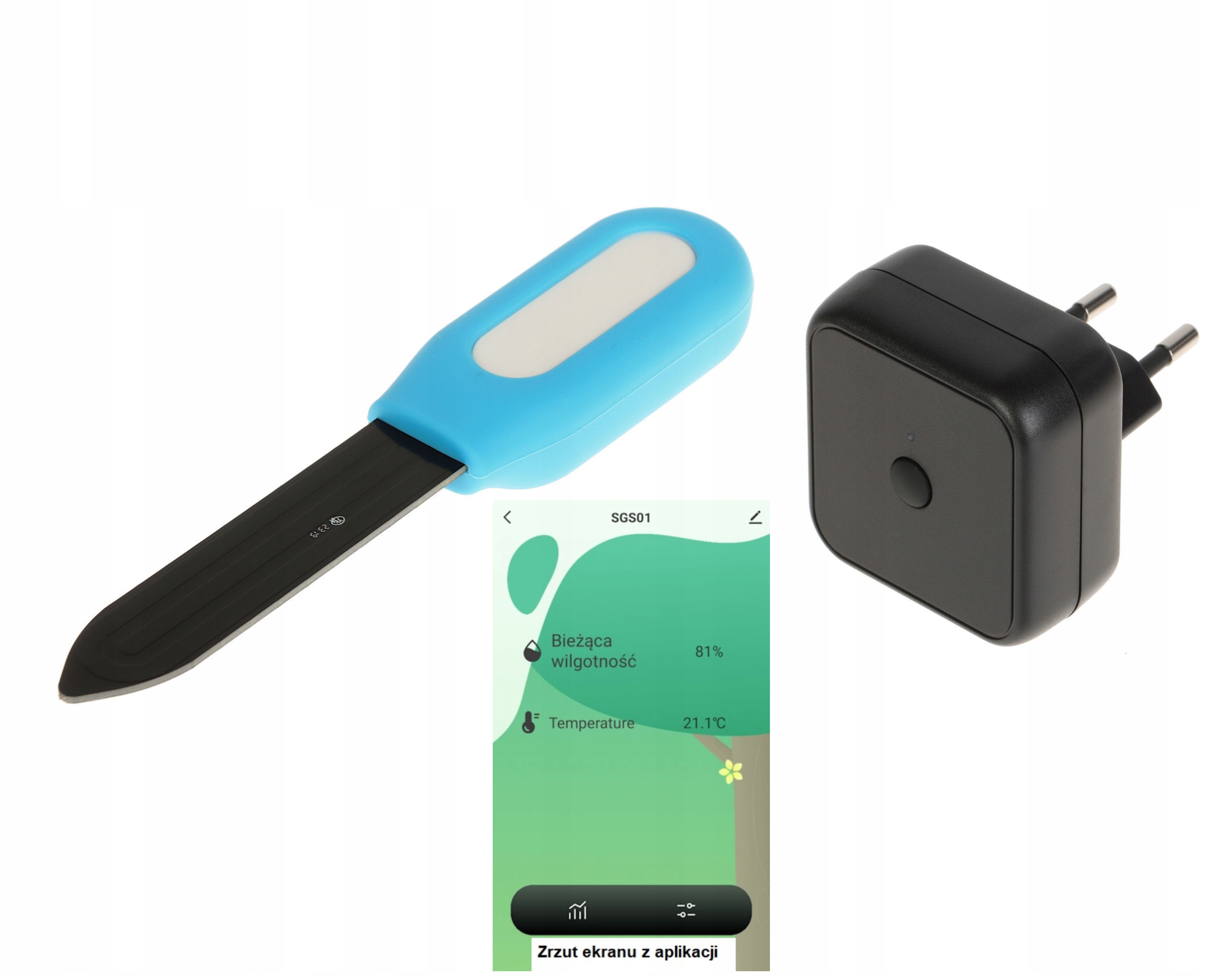 CZUJNIK WI-FI WILGOTNOŚCI GLEBY I TEMPERATURY OTOCZENIA TUYA SMART BLE GATE Producent inna
