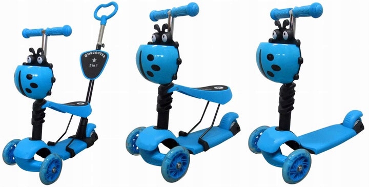 HULAJNOGA TRÓJKOŁOWA BALANSOWA LED 5W1 BIEDRONKA Kolor Niebieski