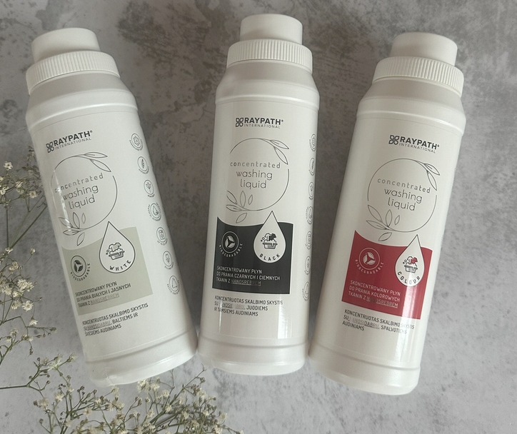 Levně Sada tekutých pracích prostředků Raypath Bílá Černá Barevná 500ml Antibakteriální
