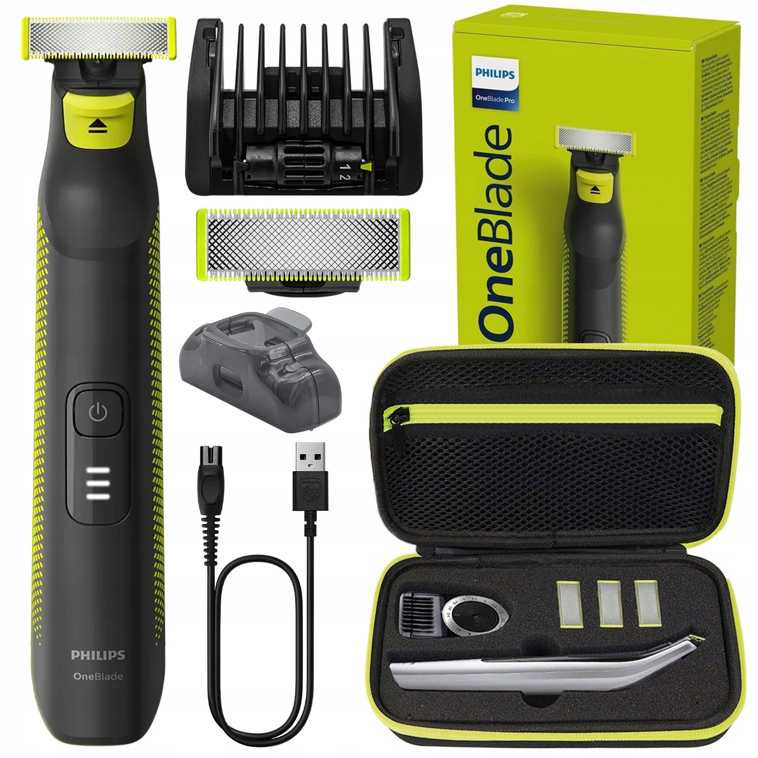 Golarka Męska Philips Oneblade Pro Maszynka Do Brody Zarostu 5w1 Z Etui