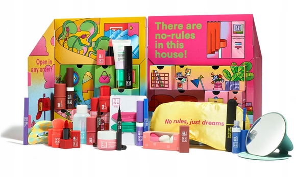 Адвент-календарь 3INA Makeup The No-Rules House, 18 мини-средств и 6 аксессуаров в кофре — фото 2