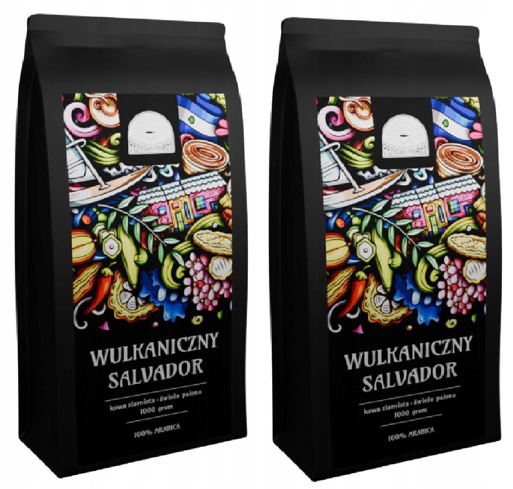 Zestaw 2x1kg Kawa ziarnista Wulkaniczny Salvador 100%Arabica+ciastka Lotus!