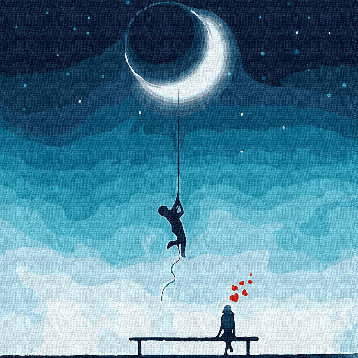 Malování podle čísel Pro vás Měsíc.. 50x50