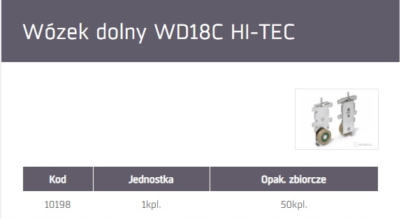 Sevroll rolka kółko wózek dolny WD18C 2 szt. Kod producenta WD18C 10198-sv-G