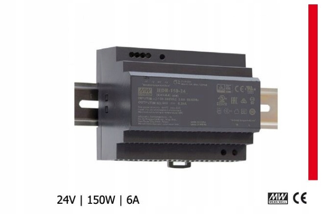 

Zasilacz Na Szynę Din Mean Well HDR-150 24V 150W
