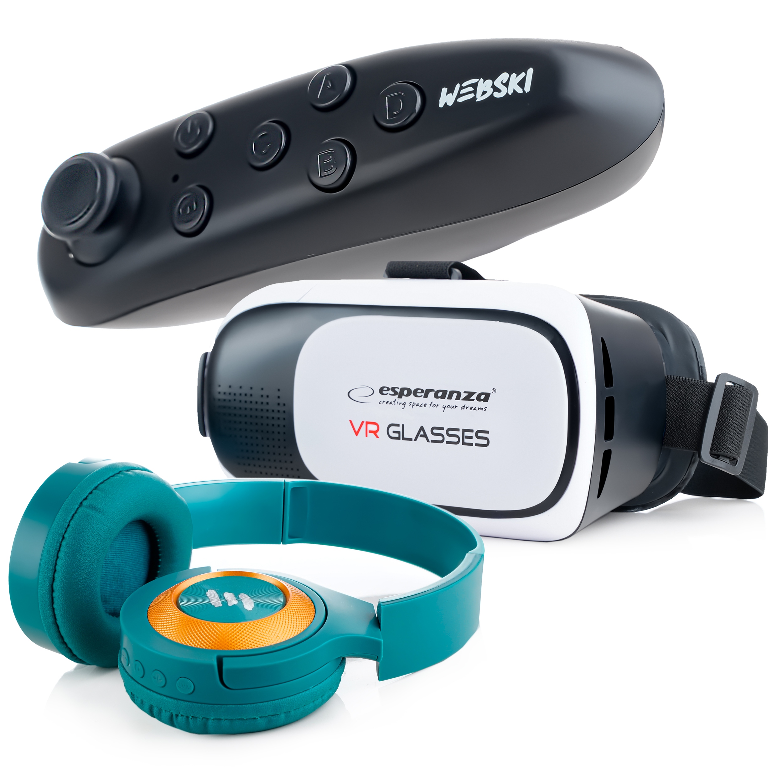 OKULARY VR GOGLE DO TELEFONU+ KONTROLER BLUETOOTH