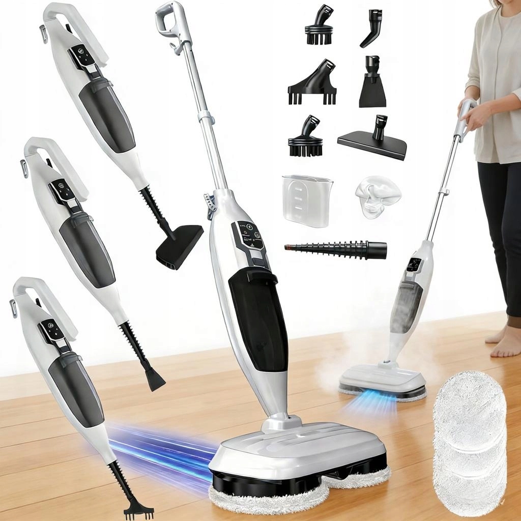 Parní Mop Parní Čistič 1300 W, Otočný, Nastavitelná Výška, Nádržka 550 ML