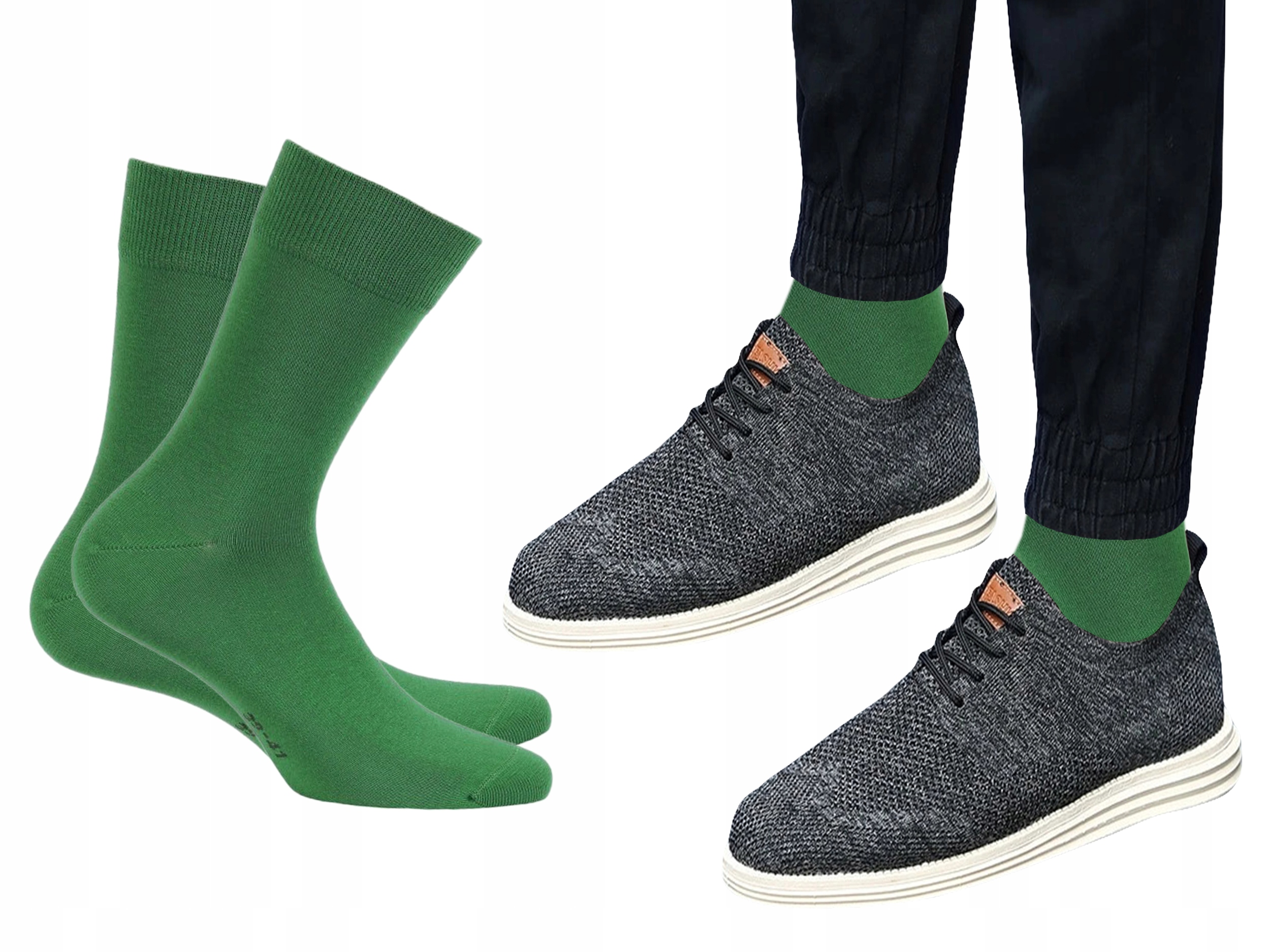 

Skarpety Męskie Wola Casual, Zielone, 45/47