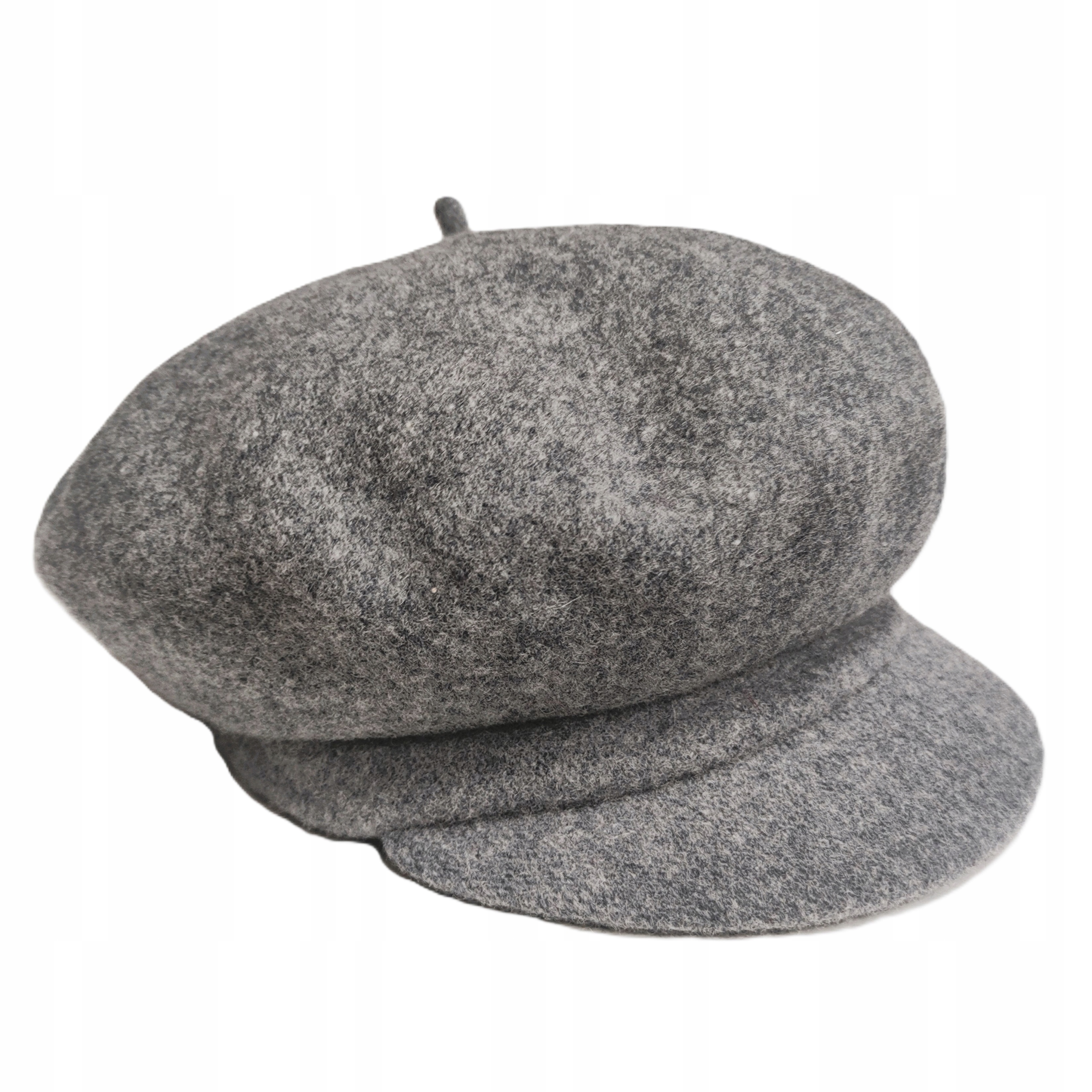 šedý Český baret s kšiltem vlněný zimní dámský klobouk Rabione Tonak