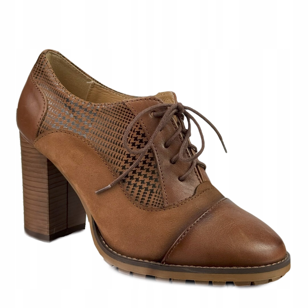 Dámské polobotky Higo 1794 koňak 36, barva koňaková hnědá