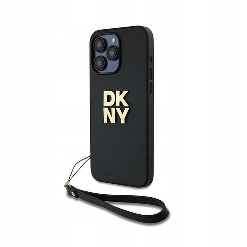 Dkny Wrist Strap Stock Logo Pouzdro pro iPhone 15 Pro Max (černé)