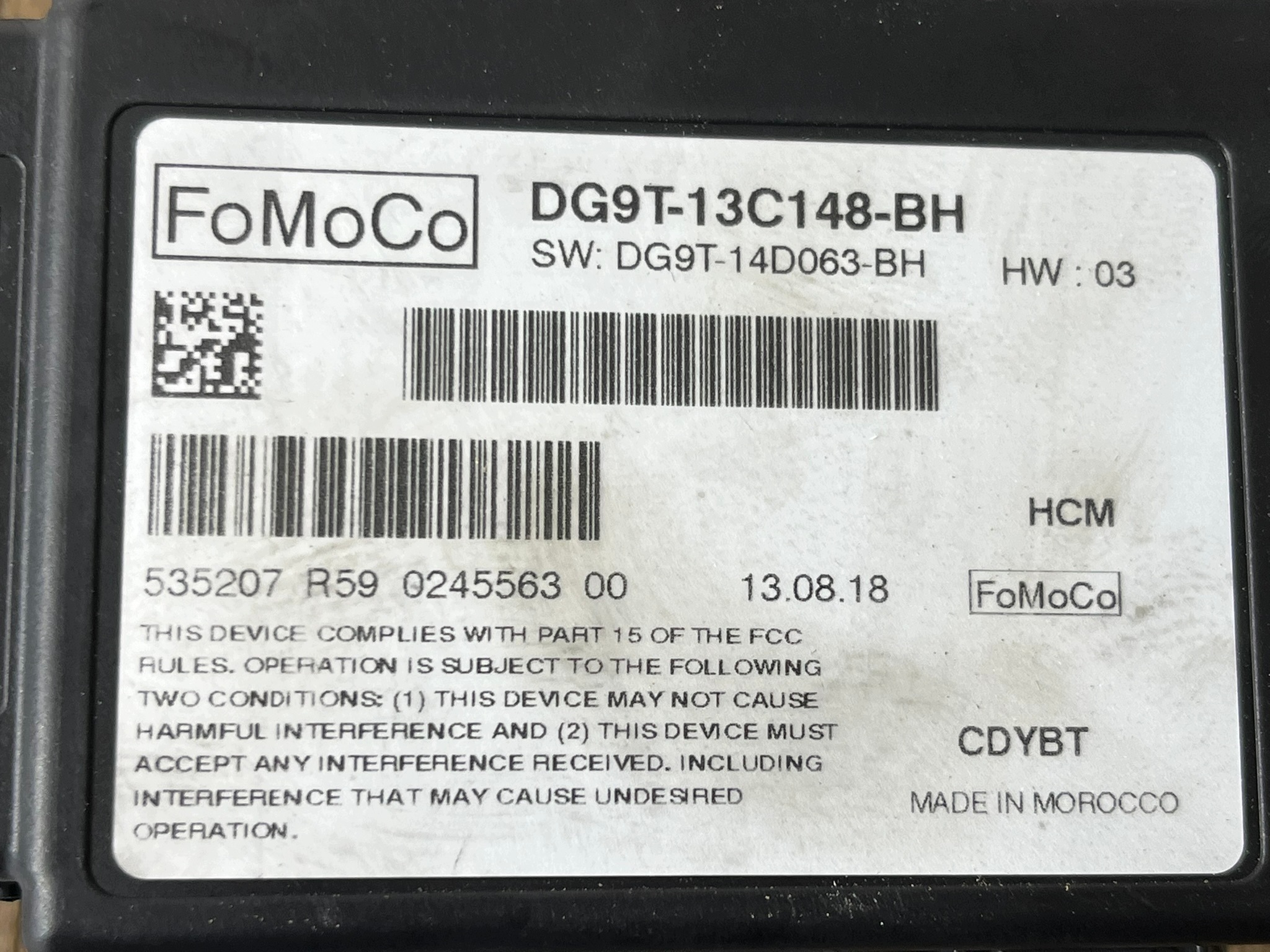 FORD MONDEO MK5 14-18 control unit module lighting DG9T-13C148-BH OE
