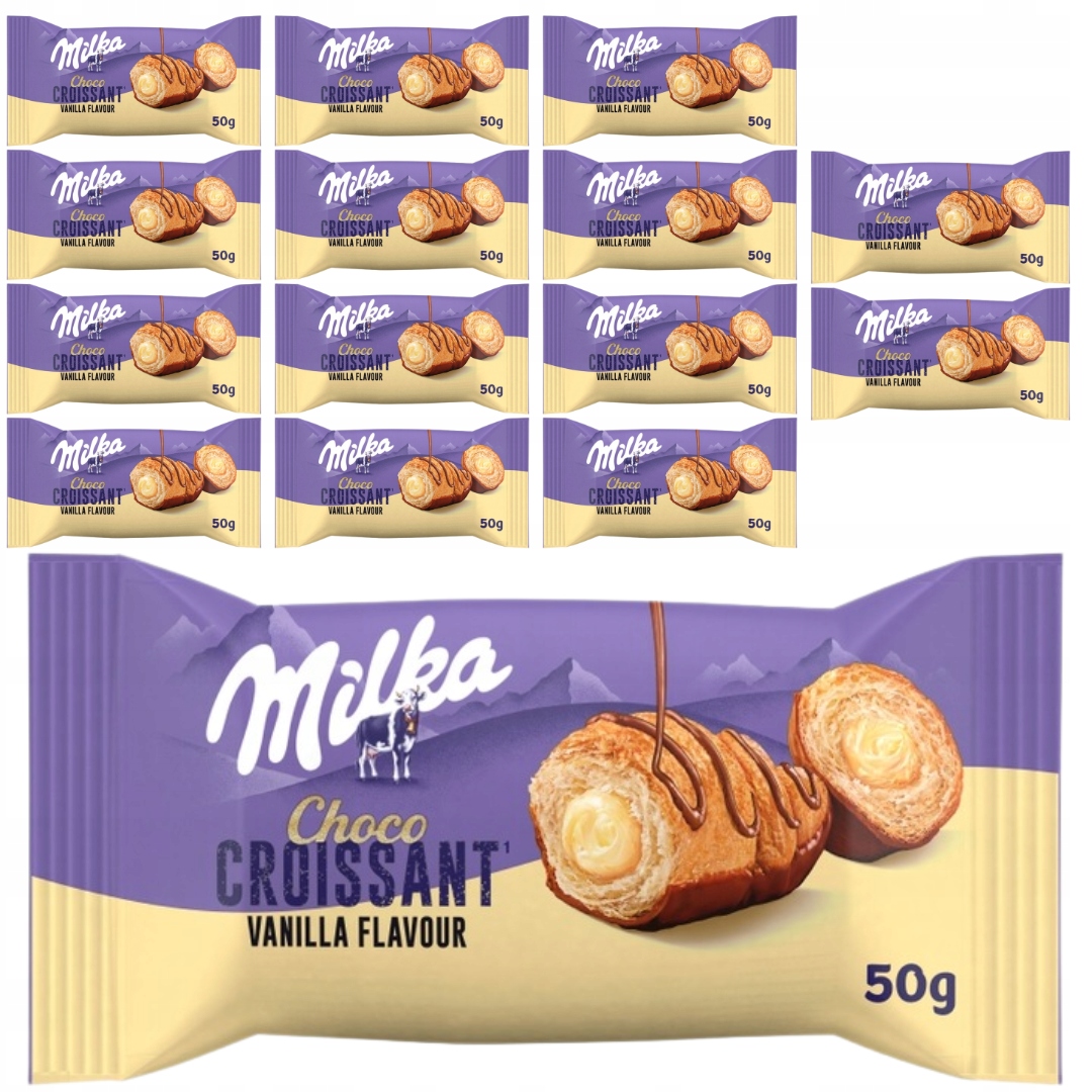 Levně Milka Choco Croissant Rohlíček s vanilkovou náplní 50 g x 14 ks