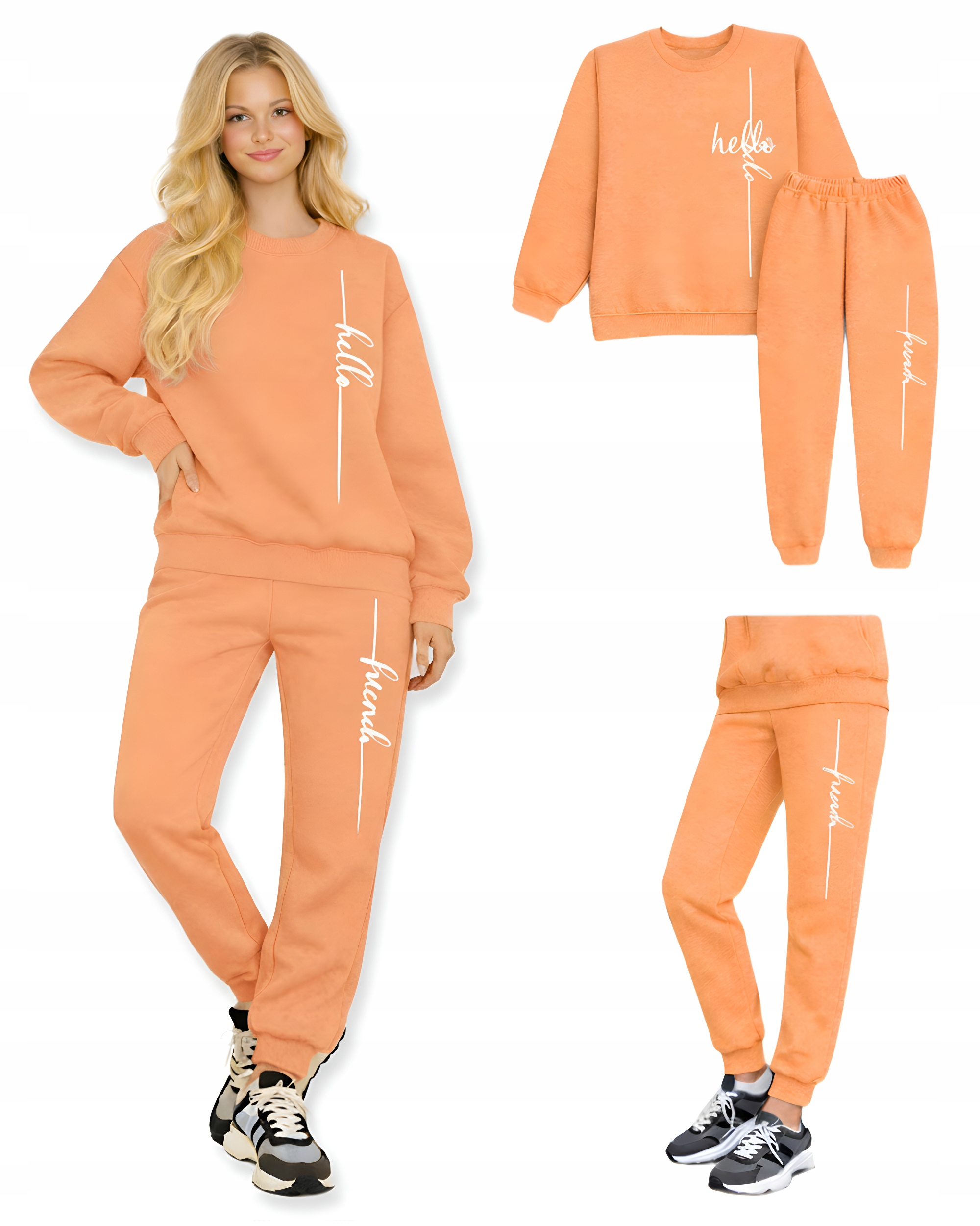 tepláková souprava XL pro mládež Teplákovka Teplý mešek Polský Meruňka