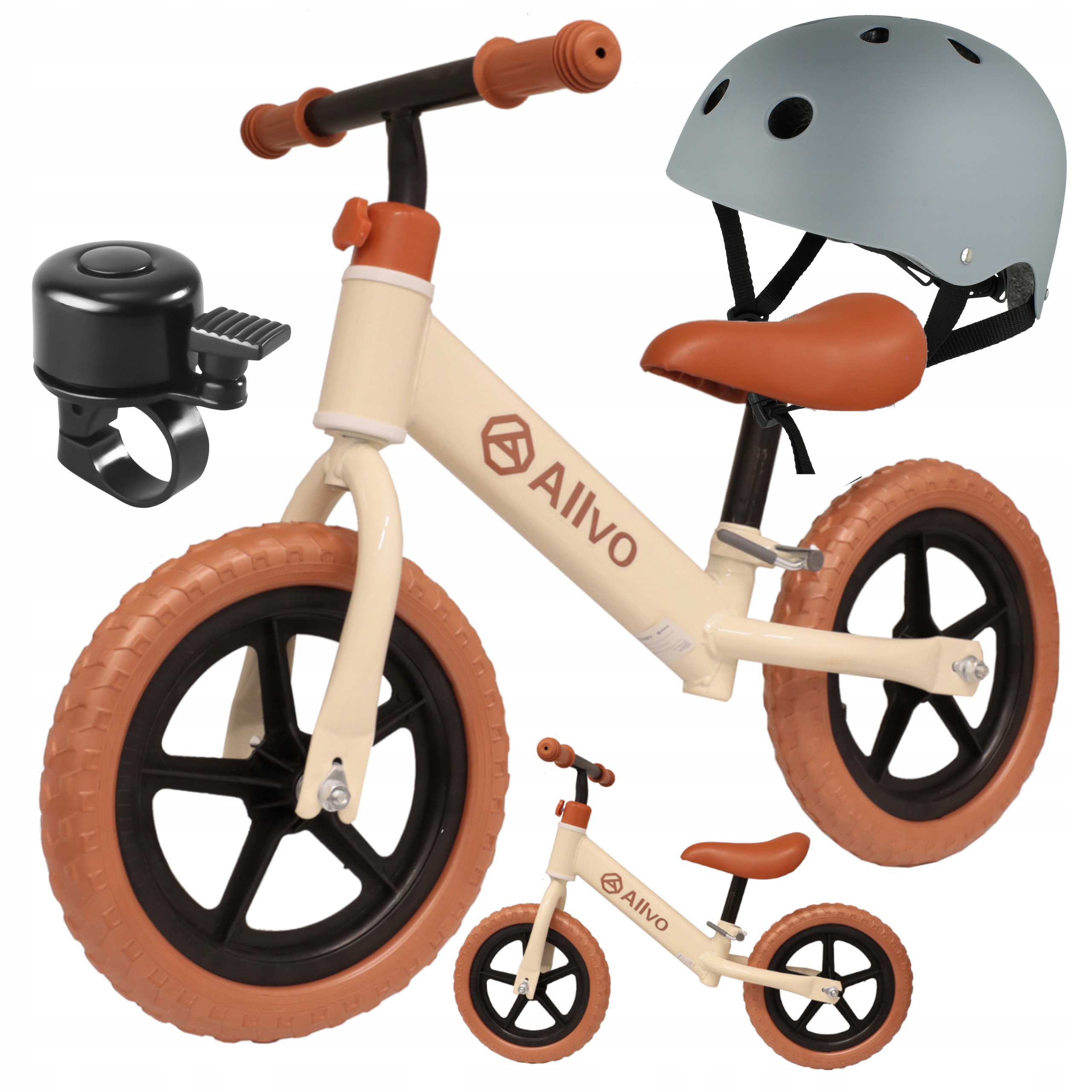 Rowerek Biegowy Dziecięcy Rower Koła Eva 12'' Dla 2 Latka Kask Dzwonek