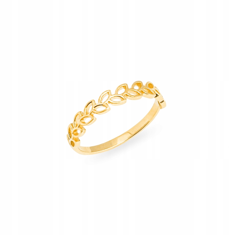 Pierścionek pozłacany Ania Kruk złote ażurowe listki gałązki srebro 925